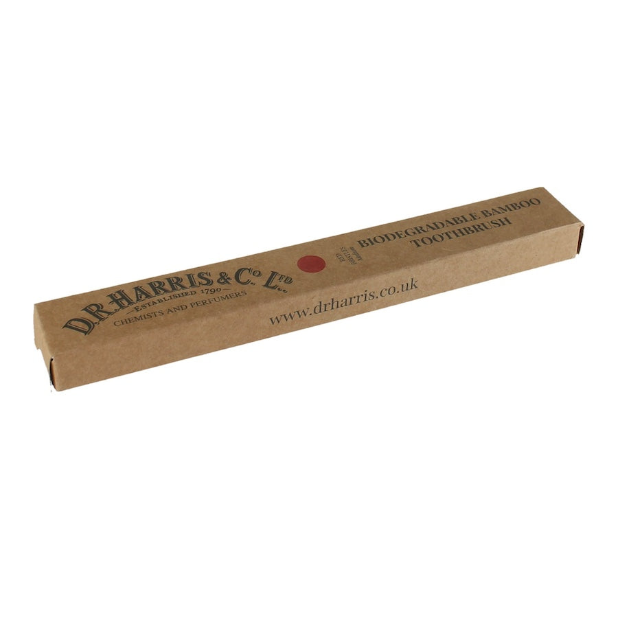 D R Harris Biodegradable Bamboo Toothbrush - Red Bristles