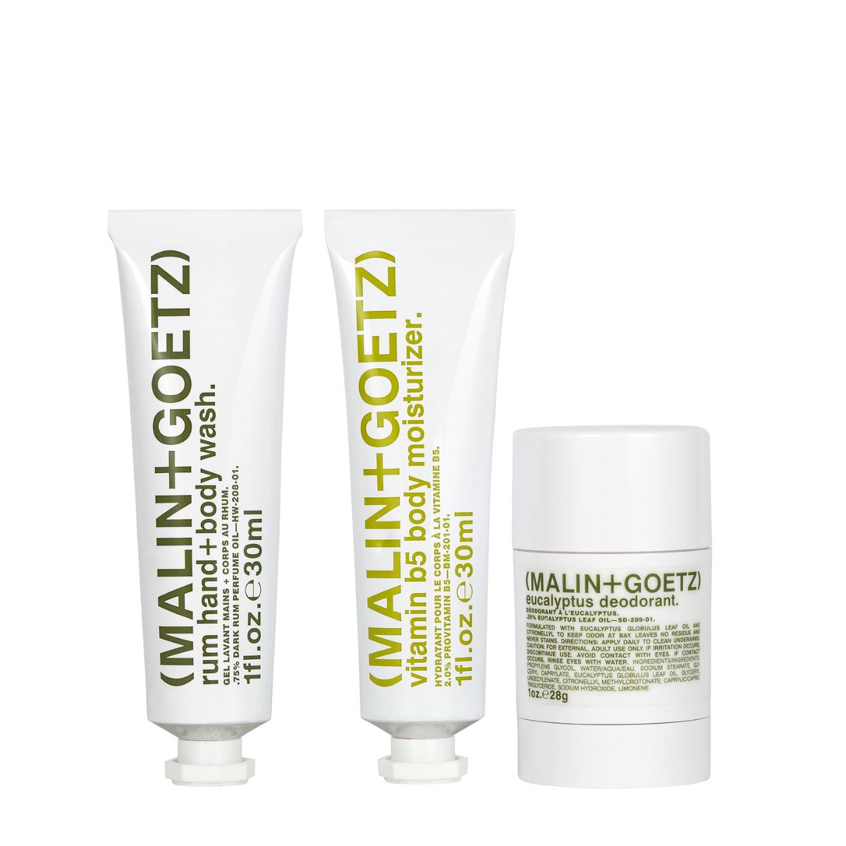 Malin + Goetz Body Heroes Trio Travel Set uk