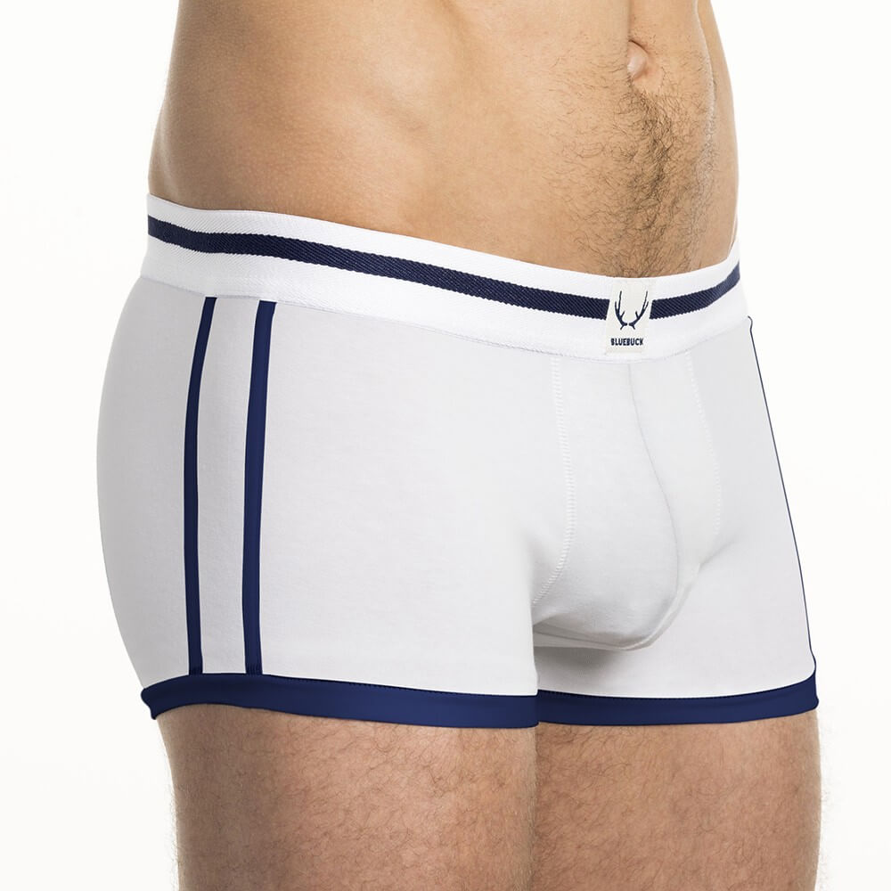 Bluebuck White Nautical Trunk with blue detail - side